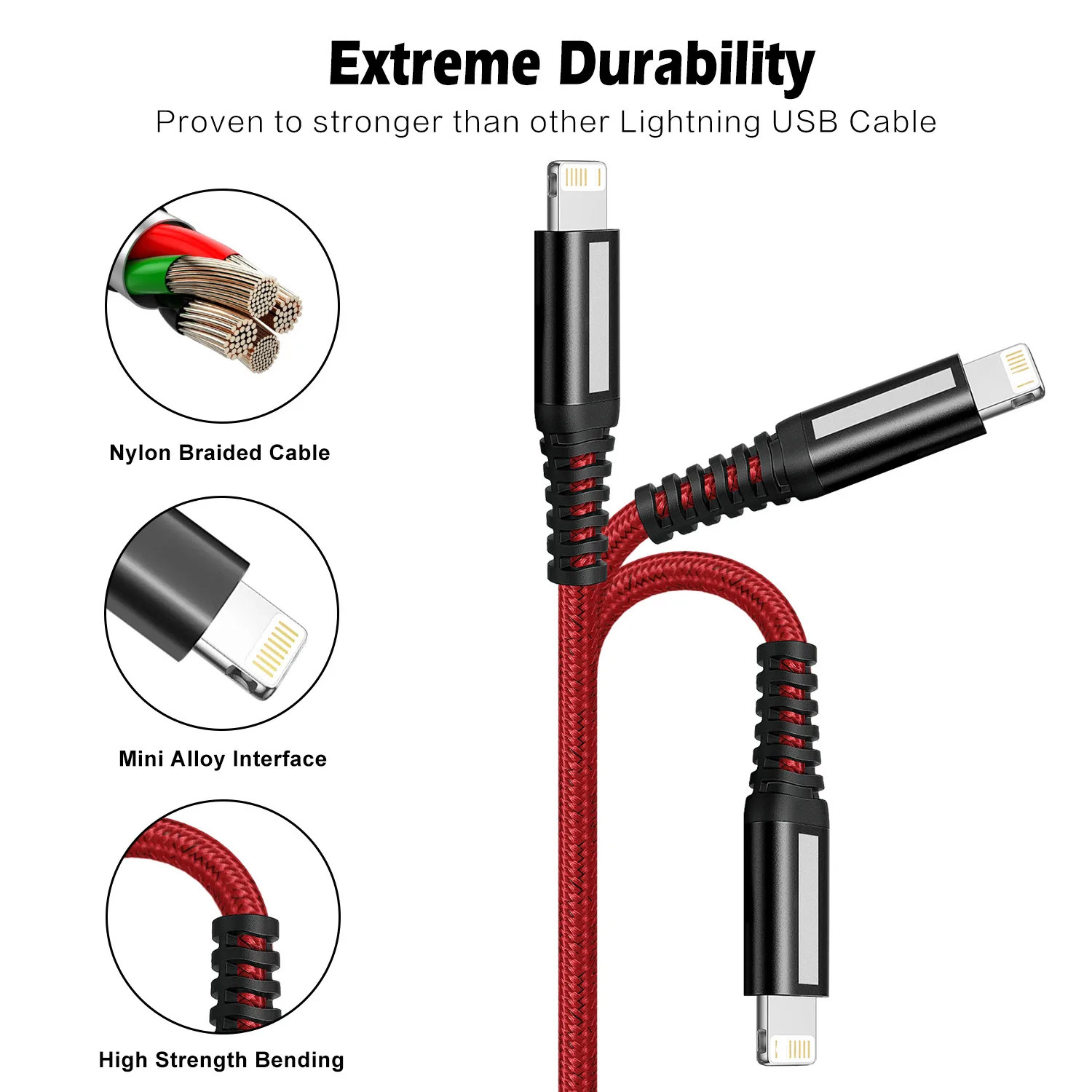 Cable USB 3A para iPhone 13, 12, 11, 14 Pro Max, XR, X, XS Max, 7, 8 Plus, iPad, cable de carga rápida, cable de datos, 1m, 2m, 3m