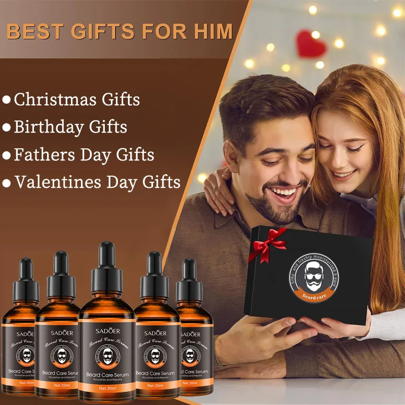 Esencia para el cuidado de la barba facial para hombres, 5 uds., especialmente diseñada para dejar la barba suave, gruesa y saludable, nutritiva y reparadora