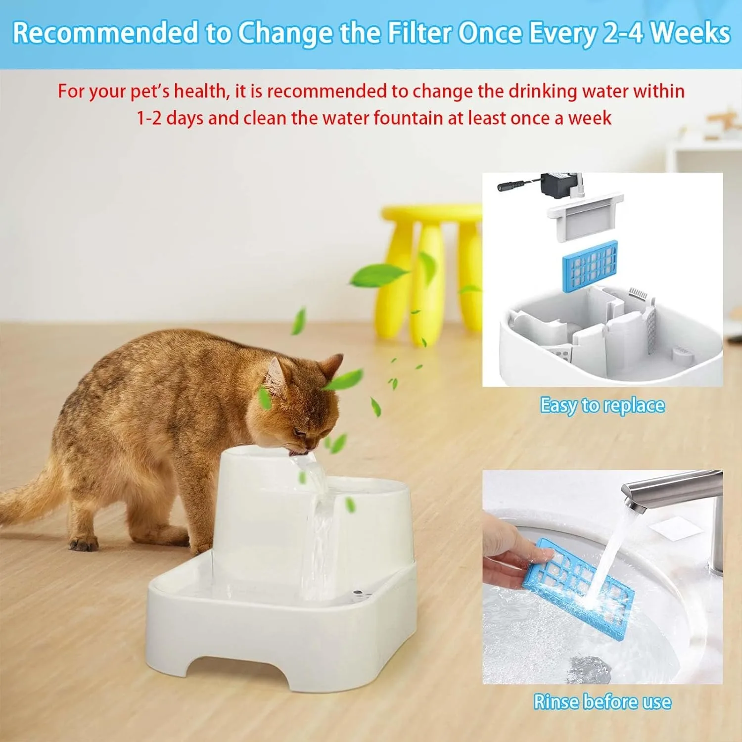 Paquete de 12 cartuchos de filtro de repuesto, compatibles con fuentes de agua potable para mascotas Cat Dog Pet Mate, actualización