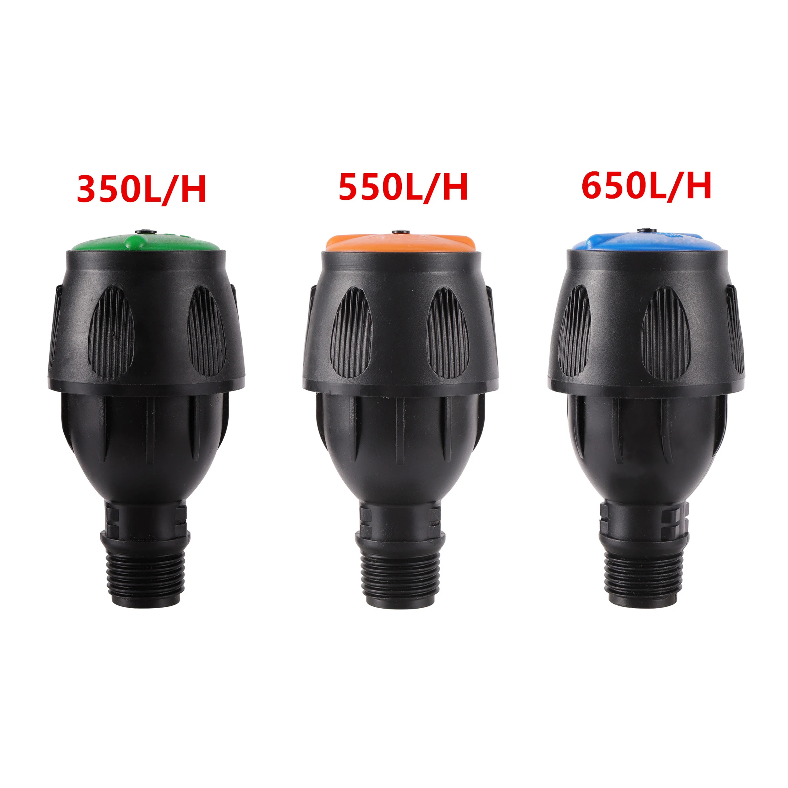 350~650 L/H 360 °   Aspersor giratorio de larga distancia para agricultura con rosca macho de 1/2 ", aspersores de riego para césped y jardín