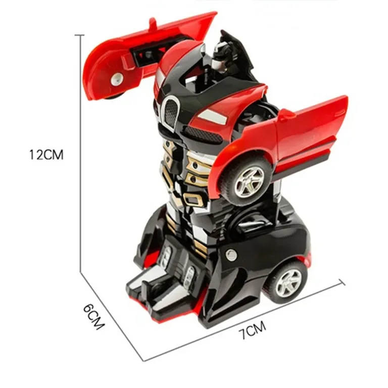 Mini coche de juguete 2 en 1, coche de juguete transformable con un solo botón, modelo de coche robot transformable automático, coche de juguete de metal, regalo para niños, juguete para niños.