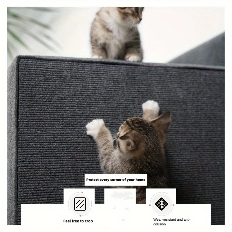 Almohadilla para rascar gatos montada en la pared, tablero para rascar gatos autoadhesivo antideslizante, Protector de muebles de interior duradero y cortable