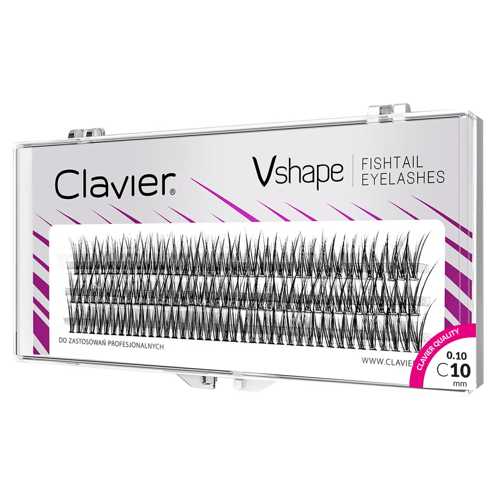 Juego de pestañas Clavier Vshape, apariencia de extensión Natural, pestañas tipo C, 10 cajas por juego, maquillaje profesional, pestañas individuales