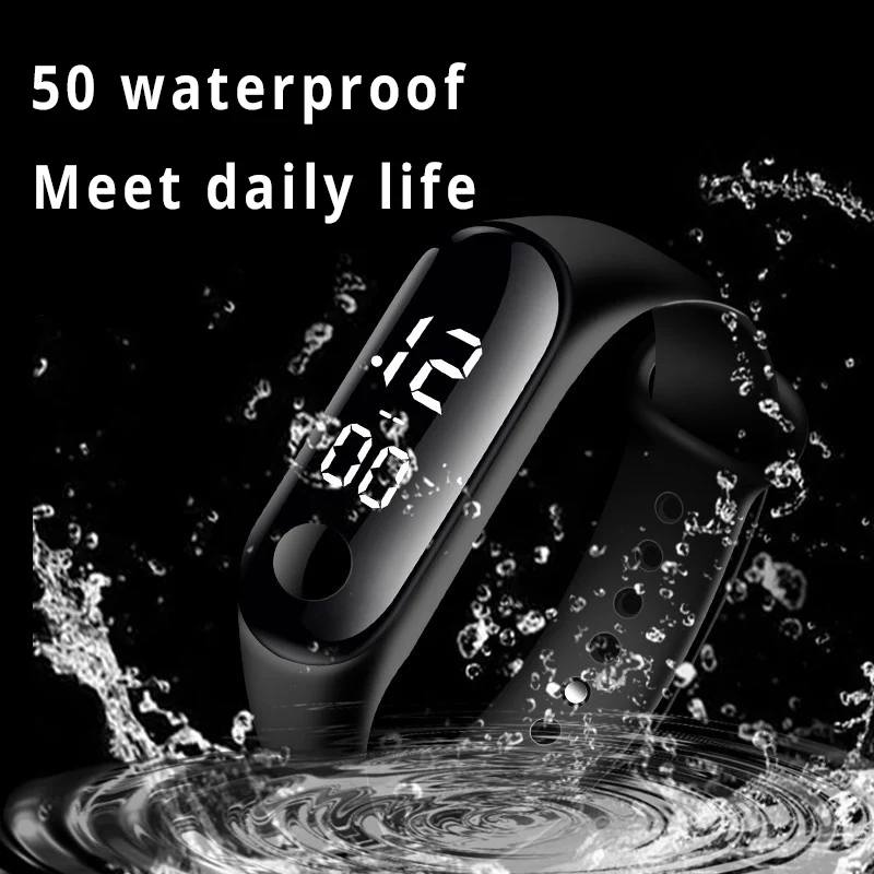 8 Uds. Relojes para niños y niñas, correa de goma, reloj LED impermeable para estudiantes de escuela, reloj Digital deportivo para hombres y mujeres