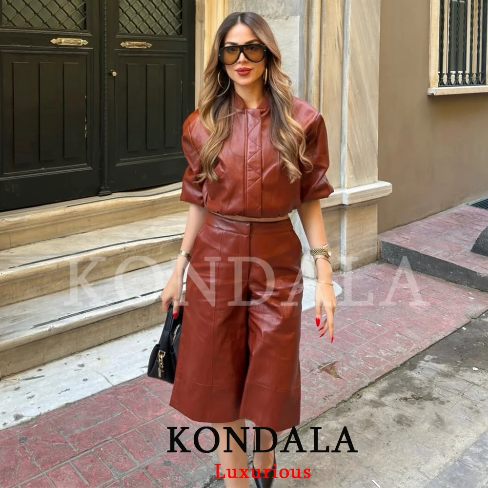 Conjunto Casual Chic KONDALA para Mujer, Shorts con Cierre y Bolsillos, Top con Botones, Minifalda, Moda Primavera Verano 2026