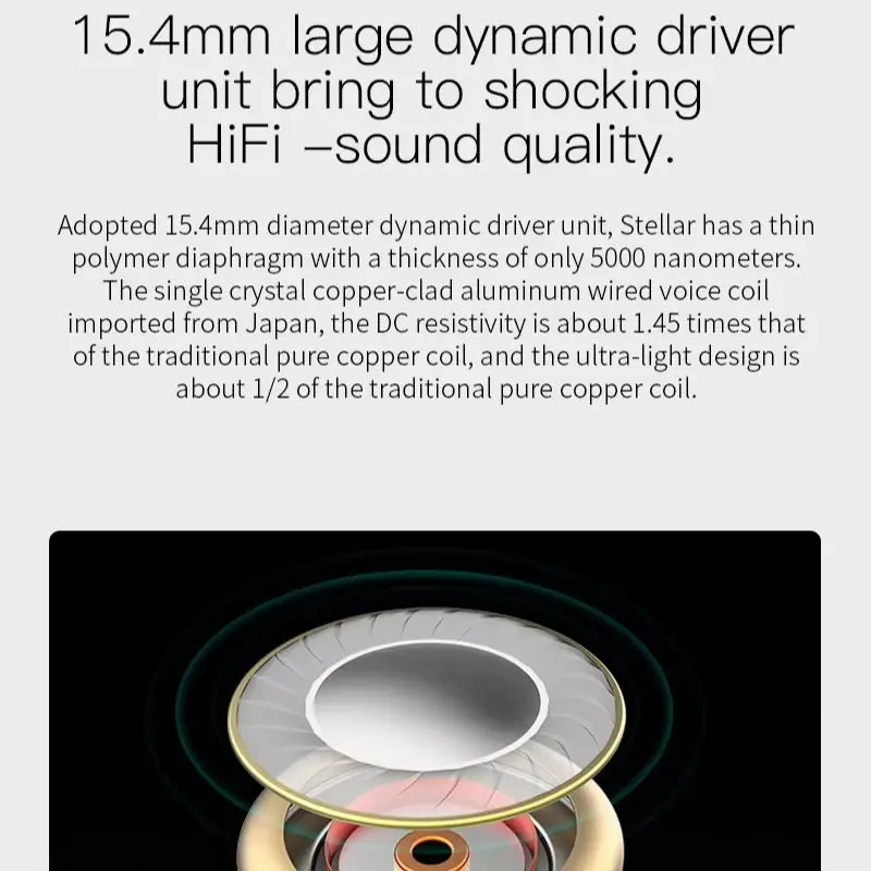 KBEAR Stellar 5 uds opcional 15,4mm controlador dinámico auriculares HIFI en el oído Monitor japonés PPS auriculares planos auriculares deportivos