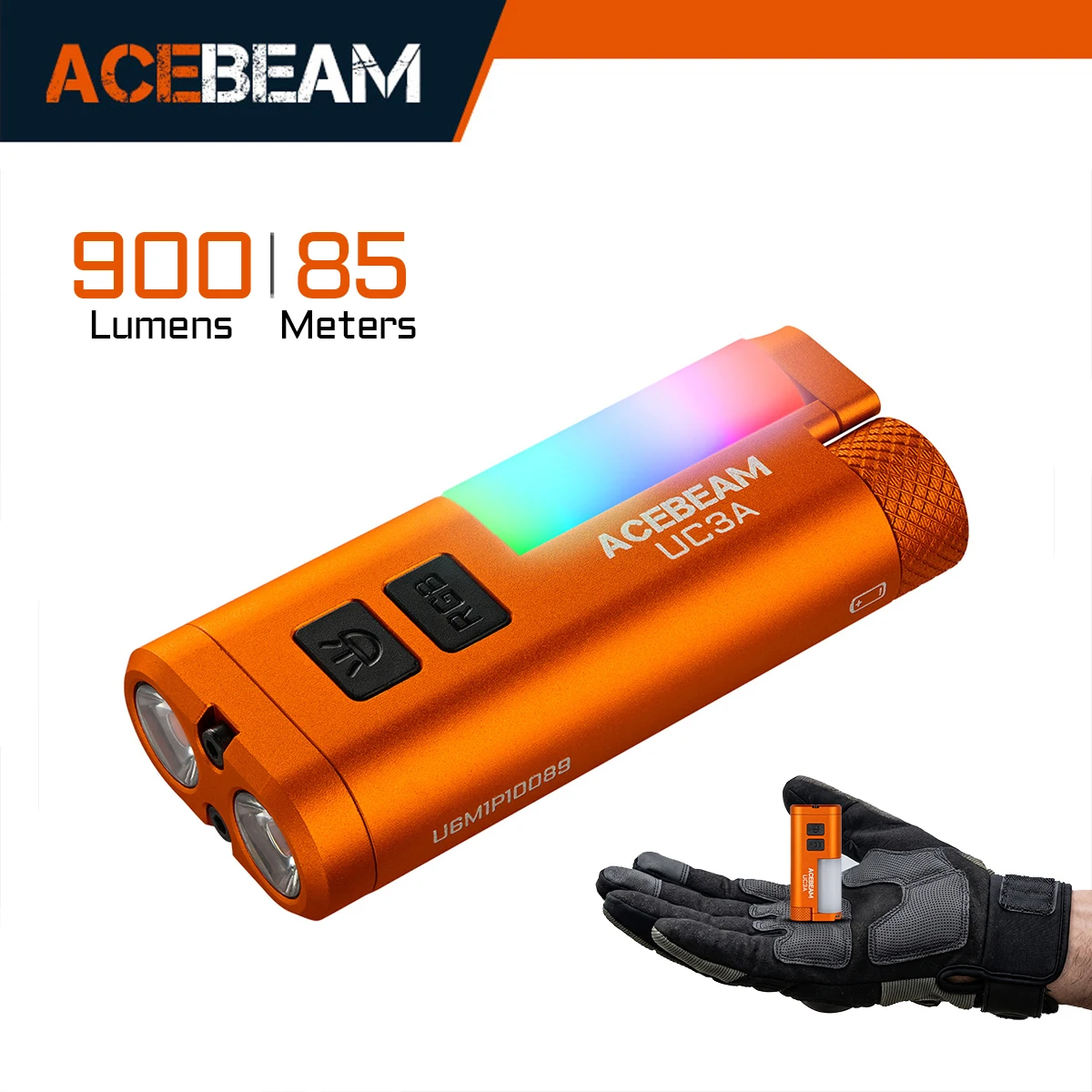 Linterna ACEBEAM UC3A EDC recargable de amplio voltaje (1,2-4,8 V), linterna LED con luz de camping, magnética, multifuncional para perros
