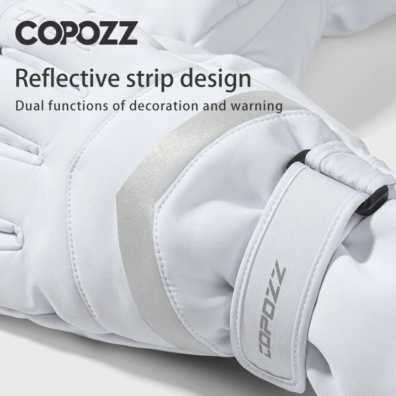 COPOZZ, nuevos guantes de esquí de invierno para hombre, guantes cálidos impermeables para moto de nieve, guantes térmicos gruesos para nieve con función de pantalla táctil