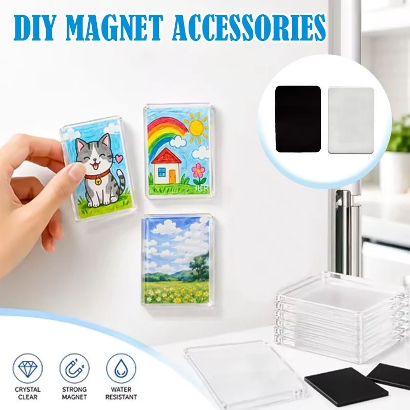 Juego de Imanes Personalizados para Refrigerador con Fotos, Kit de Adhesivos Acrílicos DIY de 5x3cm para Decoración de Refrigerador y Regalo de Recuerdo