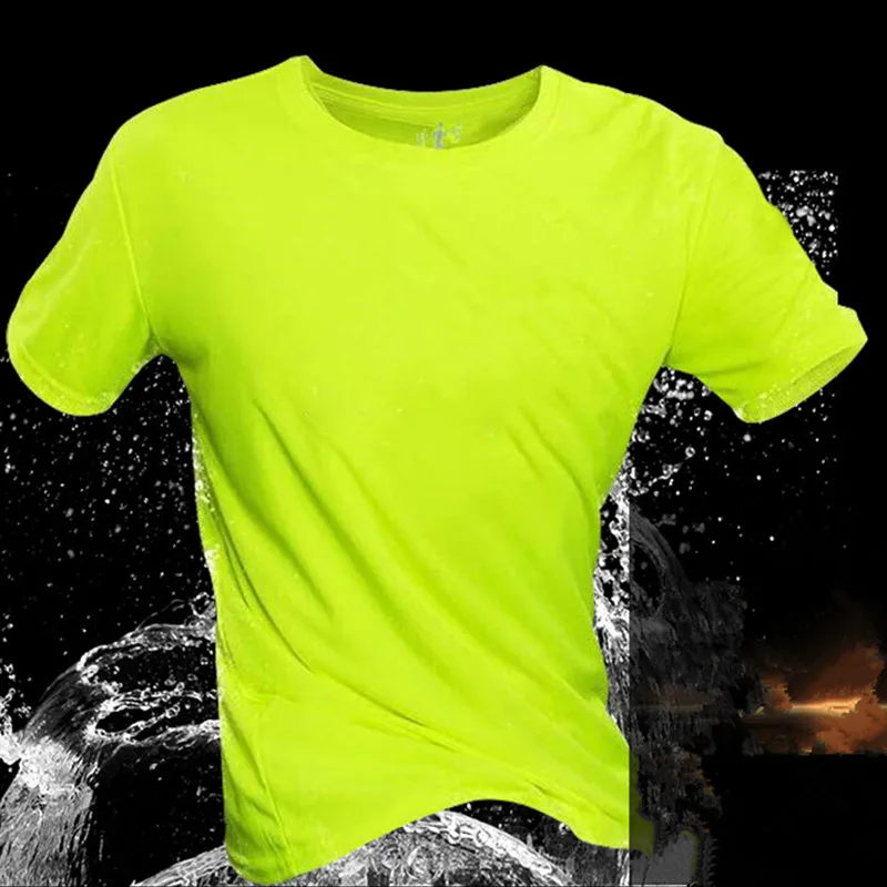 Camiseta deportiva Multicolor de manga corta de secado rápido, camisetas de gimnasio, camiseta de entrenamiento para correr, ropa deportiva transpirable para hombre