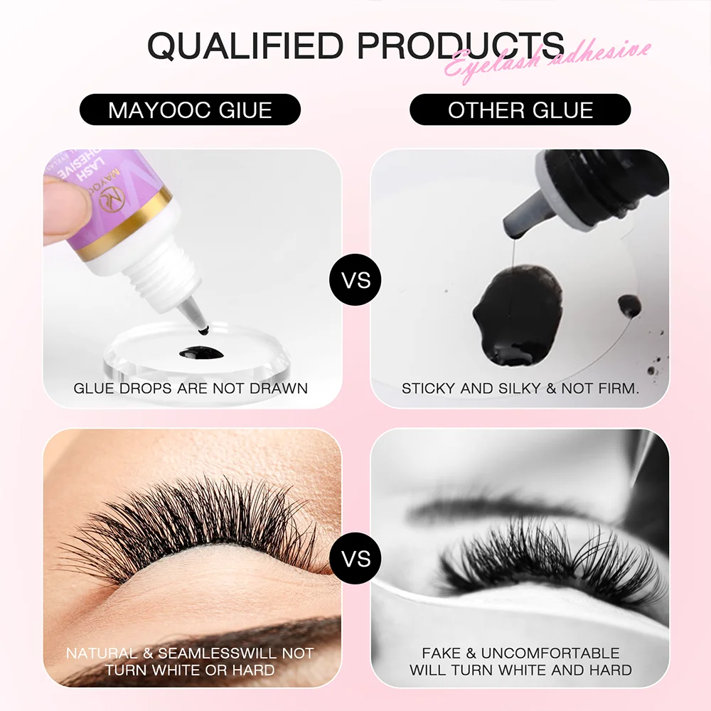 Pegamento para extensión de pestañas, 5/10 Uds., 0,3 segundos, secado rápido, pegamento para pestañas individuales, pegamento para ojos sensibles, pegamento para pestañas negras, logotipo personalizado gratis