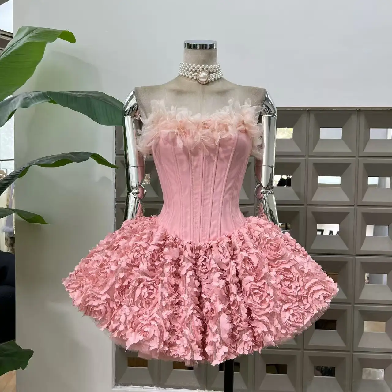 Vestidos Mini Sexys sin Tirantes con Volantes Florales y Corte en A para Mujer, Elegantes Vestidos sin Mangas con Espalda Descubierta, Ajustados, para Fiesta, Cumpleaños, Cóctel