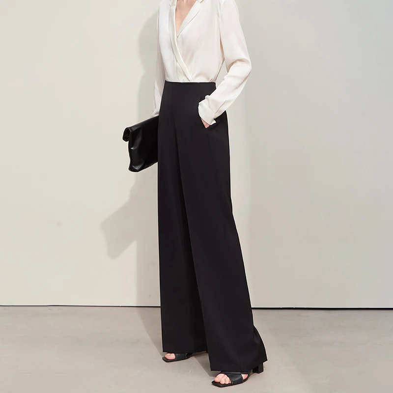 Amii Minimalism 2026, Pantalones Anchos de Verano para Mujer, Pantalones Casuales Rectos Básicos, Pantalones Largos Sólidos para Mujer, 12412006