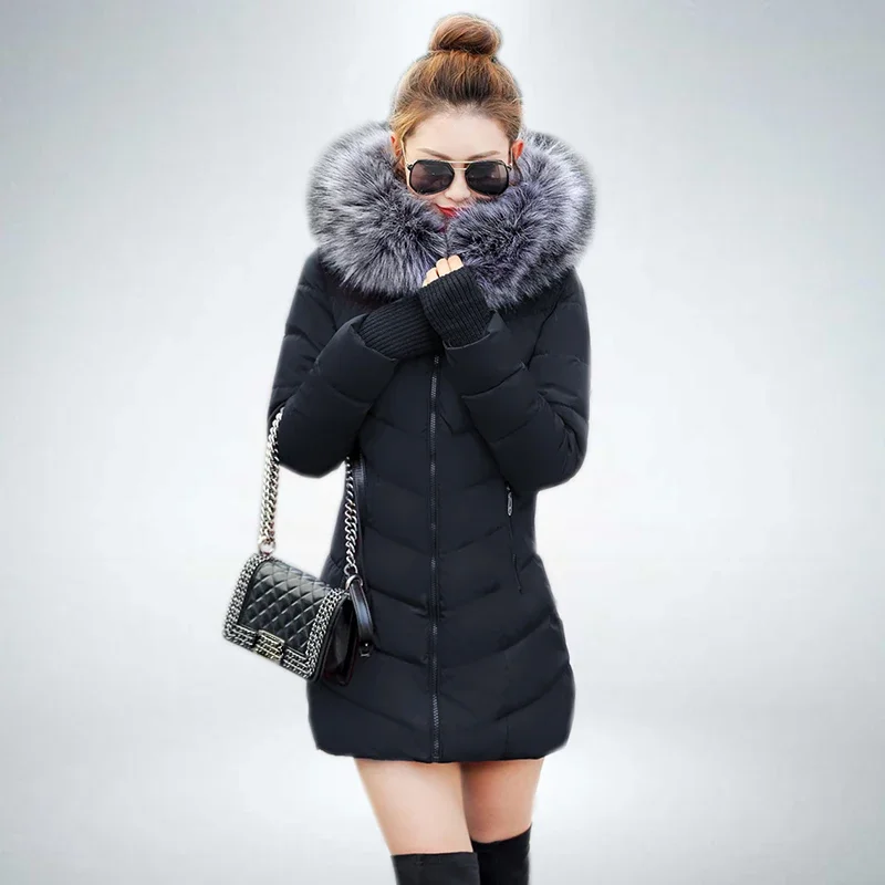 Chaqueta de invierno para mujer, nueva colección 2026, moderna, ajustada, de algodón acolchado, cálida, abrigada, abrigo largo, parka, chaquetas para mujer