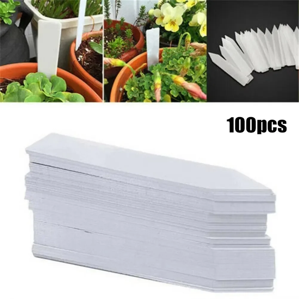 100 Uds. Etiquetas para plantas de jardín, accesorios para plantas, macetas, etiquetas de plástico para plantas, marcadores para vivero, bandeja de etiquetas, herramienta de bricolaje