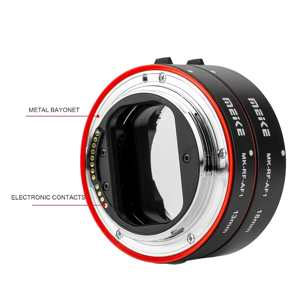 Meike MK-RF-AF1 anillo adaptador de tubo de extensión Macro de enfoque automático de Metal 13mm 18mm para Canon RF-Mount EOS R RED R3 R5 R6 R7 R10 RP
