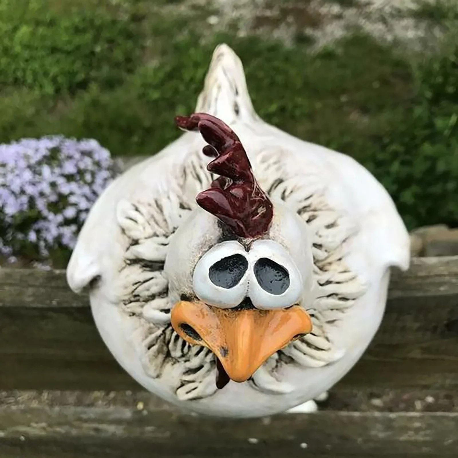 Estatuas divertidas de decoración de valla de pollo, escultura artística de resina para jardín, granja, pollo, gallina, artesanía, patio, inauguración de la casa