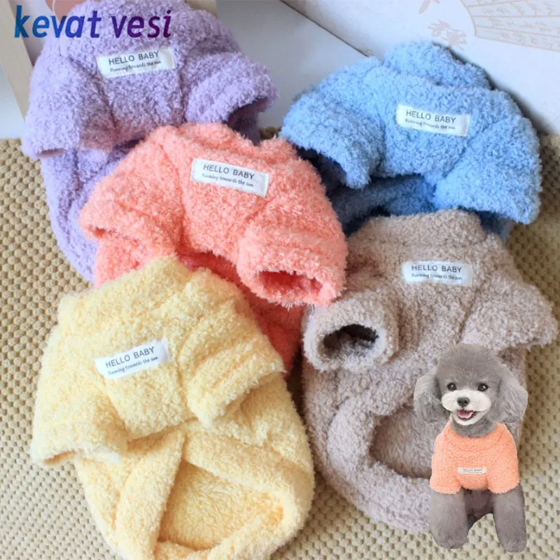 Suéter de invierno para perros, ropa cálida de felpa para perros pequeños y medianos, abrigo suave para cachorros, chaqueta, disfraces de peluche para Chihuahua, suministros para perros
