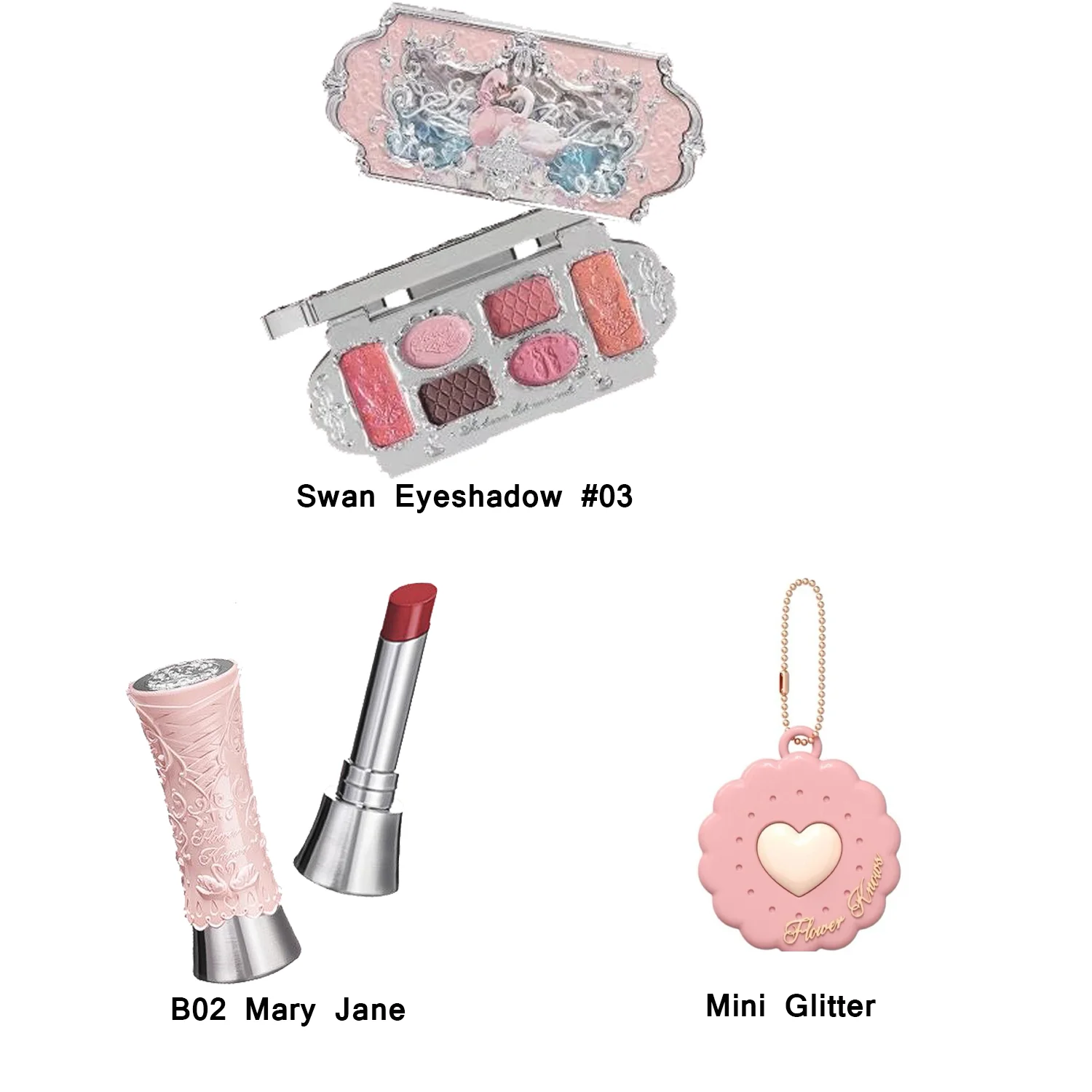 Flower Knows-paleta de sombra de ojos con purpurina, serie Moonlight Mermaid, joyería de concha de alto pigmento, juego de brochas de maquillaje para colorete, acabado mate