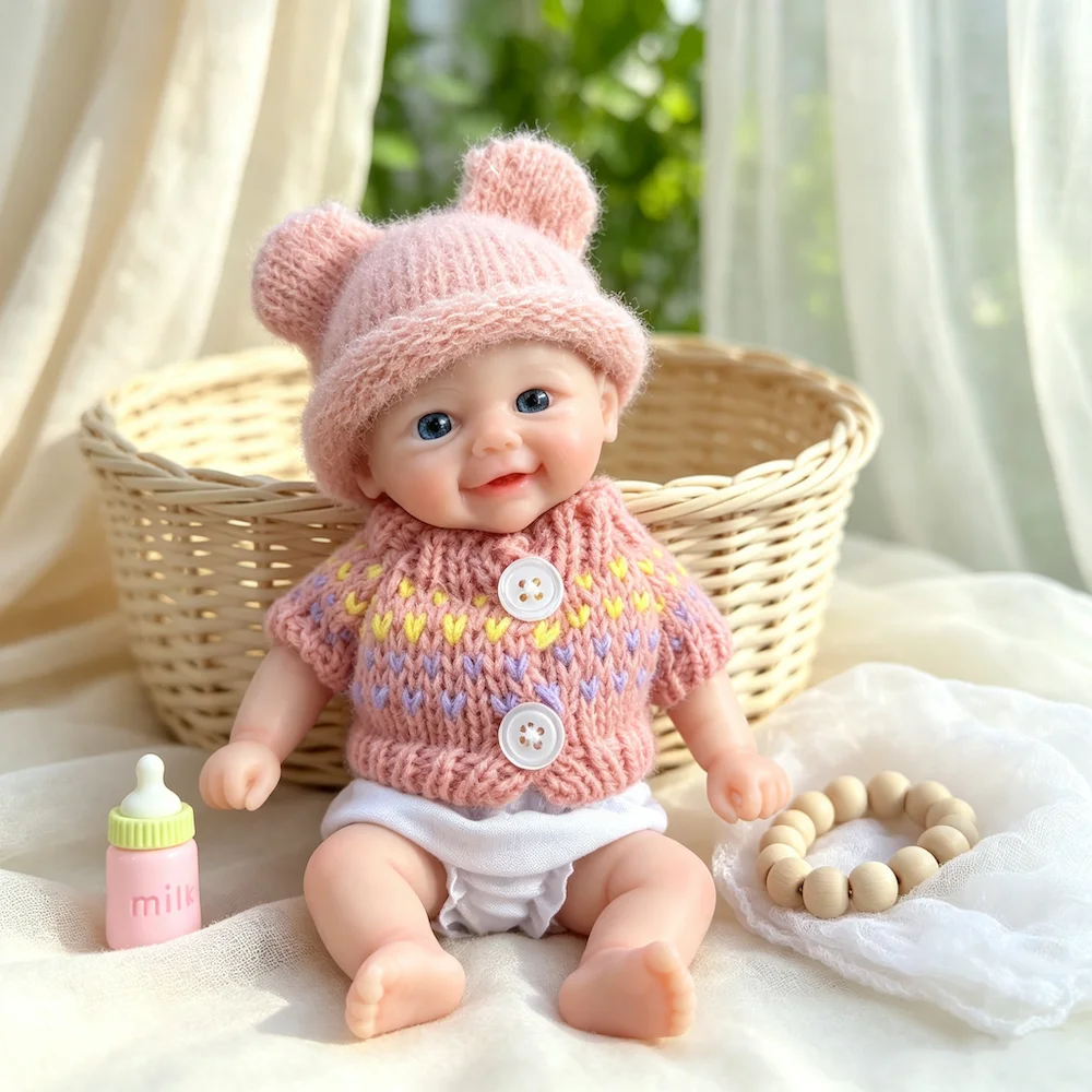 Muñeca Reborn Vivienne de Silicona de 6 Pulgadas, Realista, Suave, de Silicona Sólida, Lavable, Juguetes para Aliviar el Estrés