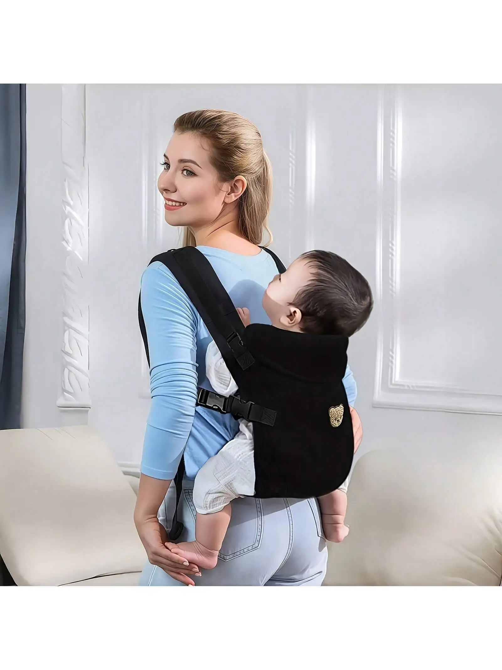 Portabebés multifuncional de ingeniería física de 1 pieza, equipo de viaje portátil para bebé 4 en 1, correas delanteras y correas traseras ajustables y cómodas, regalo perfecto para Baby Shower para bebés.