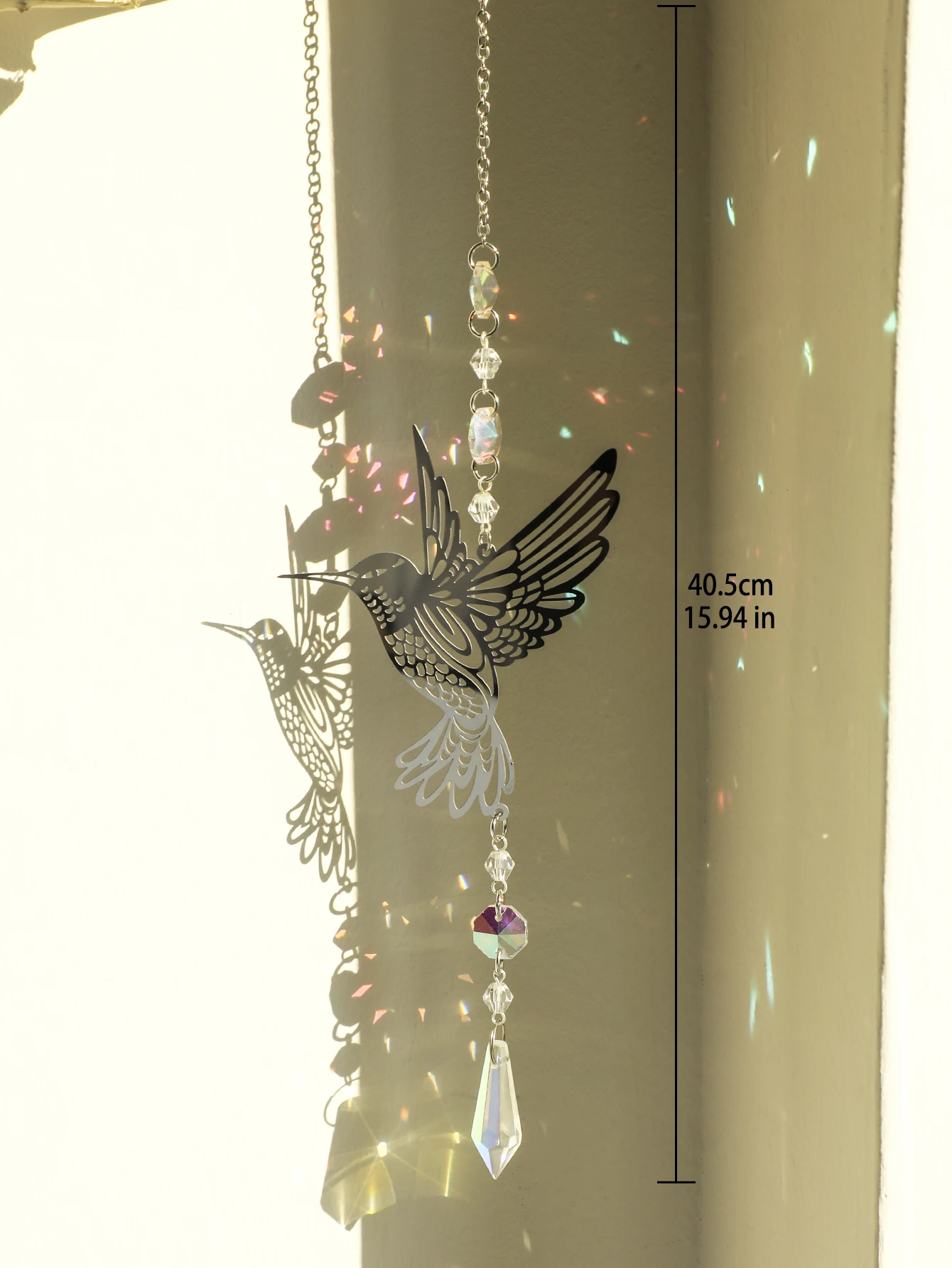 Campanas de viento de cristal colgantes, atrapasueños de hadas, mariposas, vidrieras, atrapasueños de ventana, campana de caída para habitación, decoración de jardín