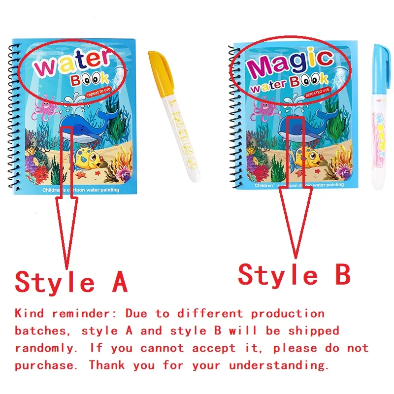 NUEVOS Libros Mágicos para Dibujar con Agua, Libros para Colorear, Juguetes de Pintura para Regalo de Cumpleaños, Navidad, Año Nuevo para Niños y Niñas