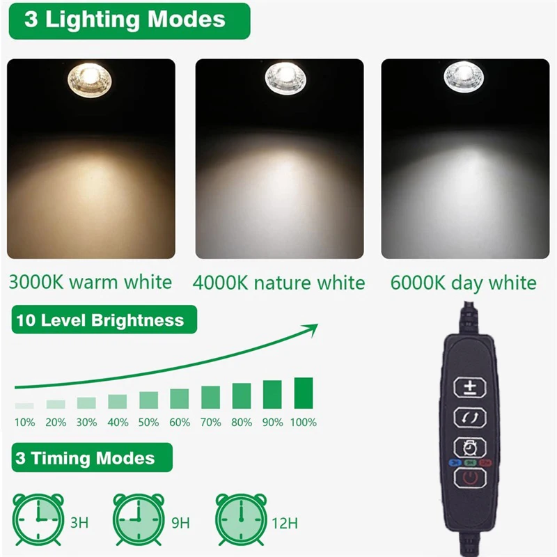 Foco de luz LED para interiores, Lámpara decorativa de 5W, regulable, para planta en maceta, para el hogar y la sala de estar