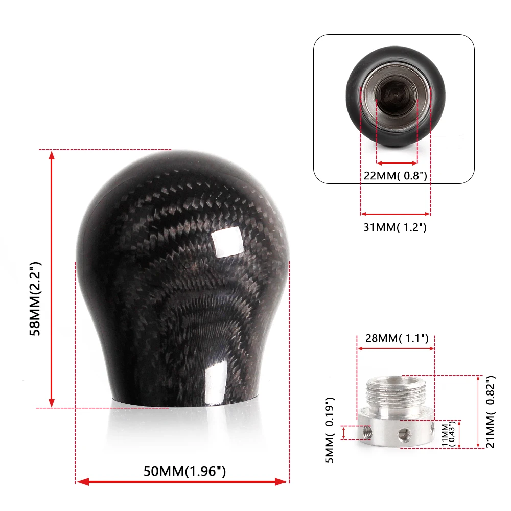 Nuevo Palanca de Cambios de Fibra de Carbono para Transmisión Manual con Adaptador Limitador SFN135
