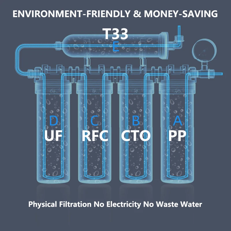 Purificador de agua de ultrafiltración para cocina doméstica con grifo, sistema de filtro de agua purificador de agua de grifo de bebida directa de acero inoxidable