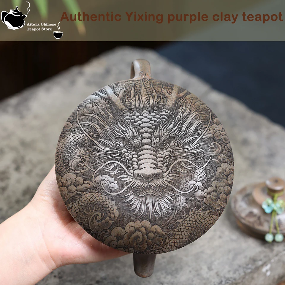 Tetera de Arcilla Púrpura de Yixing, Arcilla de Madera de Agar, Fabricada con Arcilla de Agarwood, Cocida en Horno de Leña, Tetera Kung Fu, Juego de Té Kung Fu