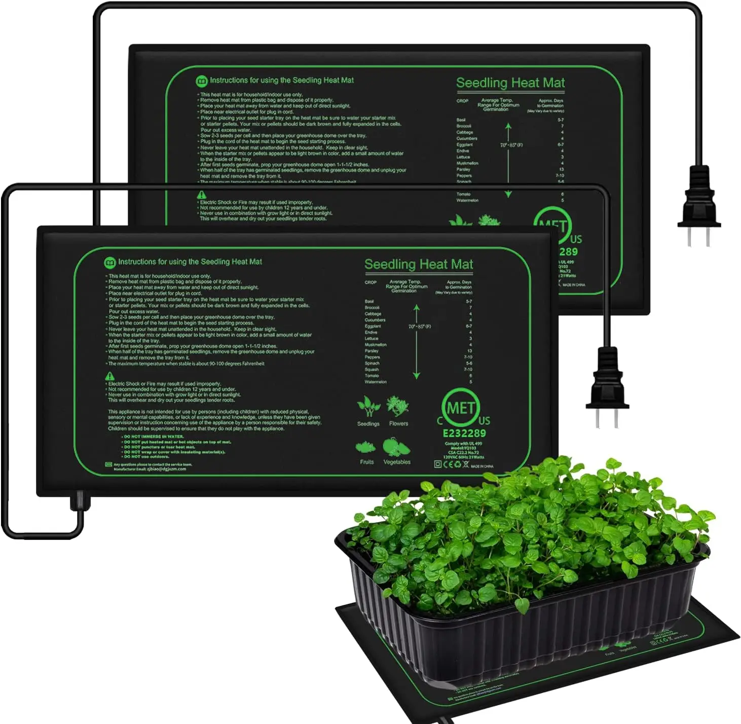 Estera térmica para plántulas de 10/25/50CM, almohadilla térmica impermeable para germinación de plantas de interior, estera de inicio clonada de propagación, enchufe para UE/EE. UU./Reino Unido