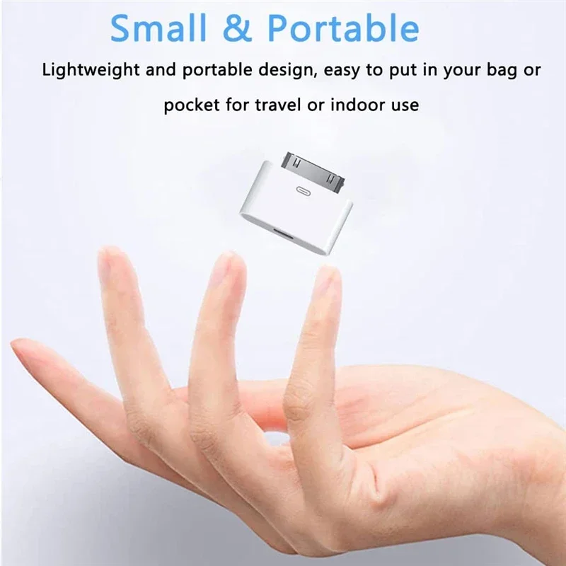 Adaptador USB C a Lightning de 30 Pines, Cable Convertidor de Carga Tipo C de 8 Pines a 30 Pines para iPhone 4, 4S, iPad 2, 3, Cable Cargador para iPod
