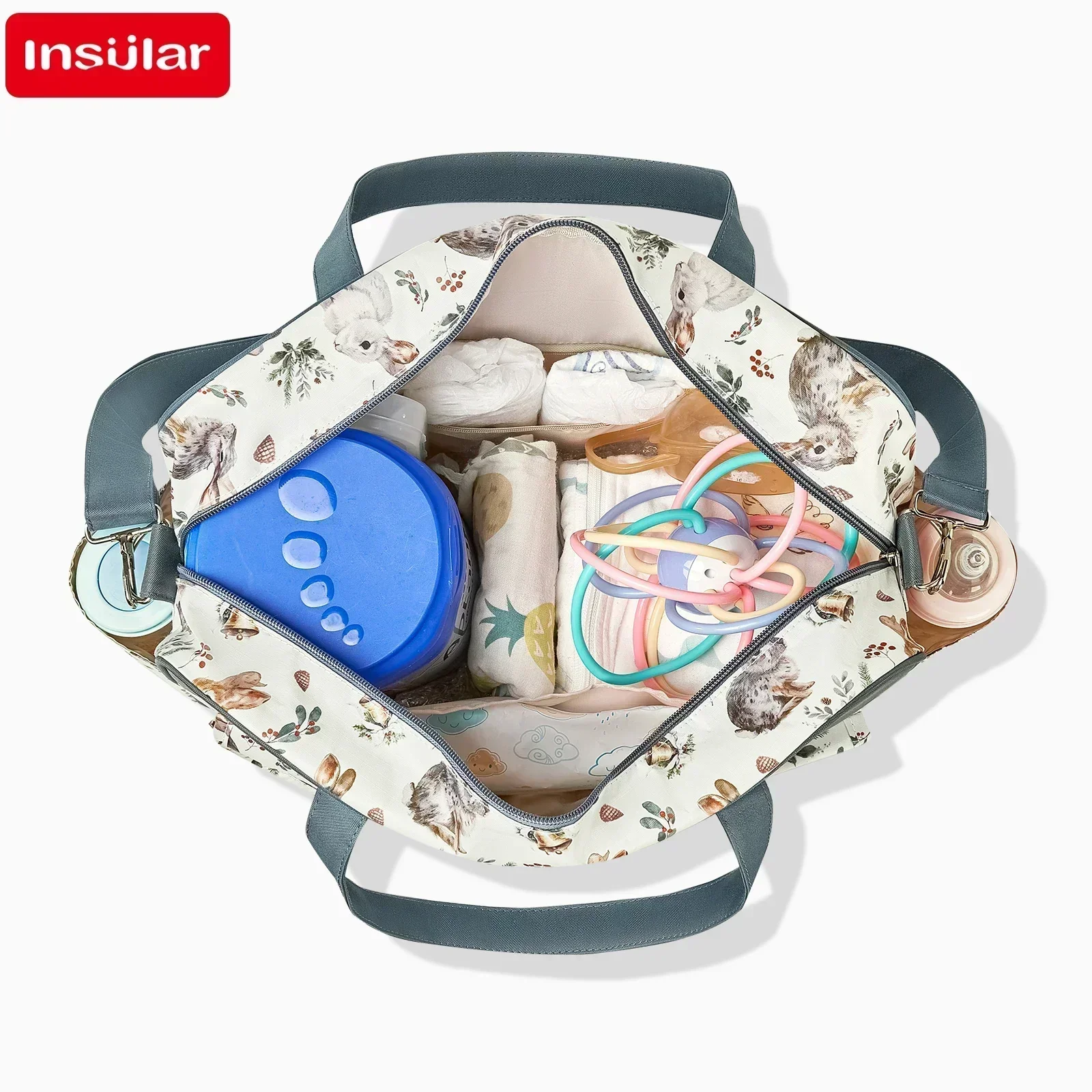 Bolsa de pañales de mamá para bebés, organizador de gran capacidad, impermeable, de gran apertura, bandolera de mensajero de viaje, bolsa de pañales para bebés