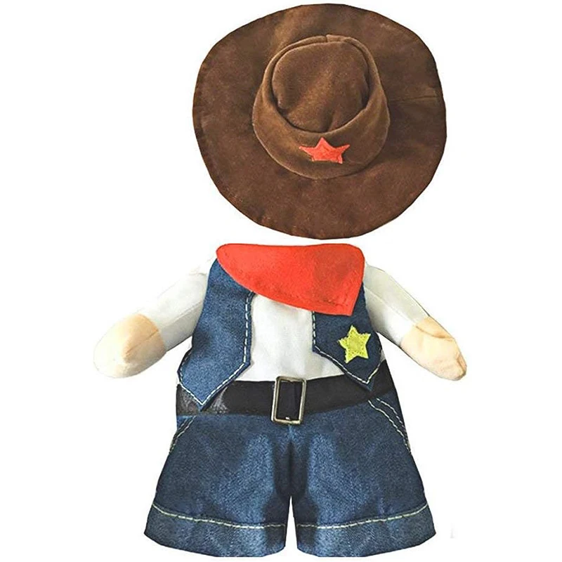 Disfraz divertido de Halloween para perro y gato, ropa de vaquero para mascotas, Disfraces para perros pequeños, accesorios de Cosplay para gatos