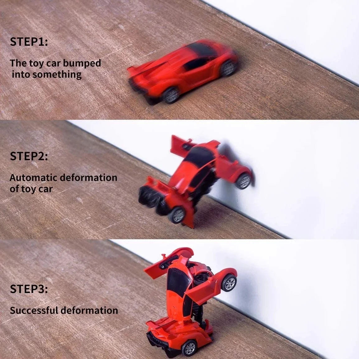 Mini coche de juguete 2 en 1, coche de juguete transformable con un solo botón, modelo de coche robot transformable automático, coche de juguete de metal, regalo para niños, juguete para niños.