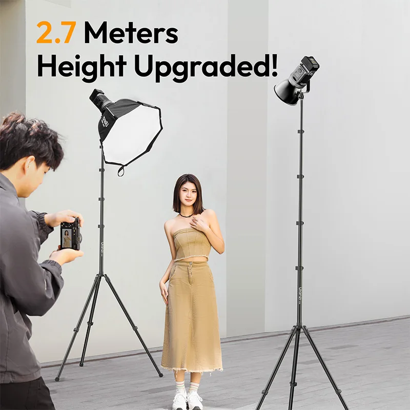Ulanzi T270 2,7 m soporte de luz 2,7 M soporte de luz de Metal trípode carga máxima 6 kg para luz de relleno COB luz con montaje en V Softbox Softball