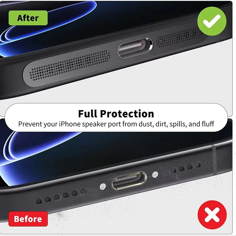 4 piezas de malla metálica antipolvo para iPhone 18 Pro / 18 Pro Max, protector de altavoz a prueba de polvo.