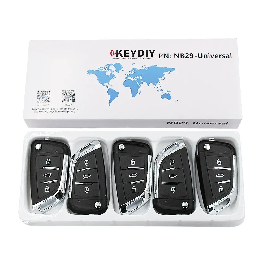 5 uds KEYDIY KD NB29 llave remota de coche llave remota Universal multifuncional 3 botones para programador de llaves KD900 + URG200 KD-X2