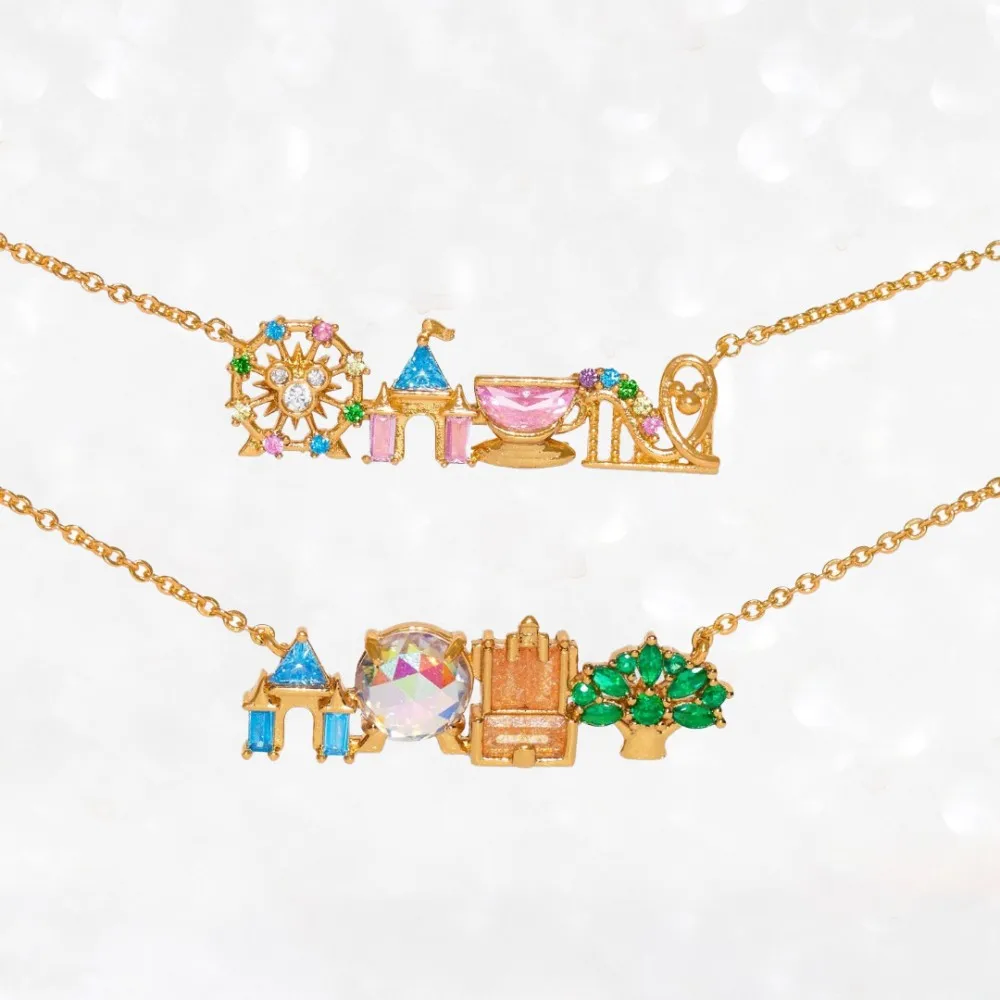 Exquisito Collar con Colgante de Parque de Atracciones con Incrustaciones de Circones de Colores, Diseño Lindo y Dulce, Accesorio de Joyería de Moda Versátil