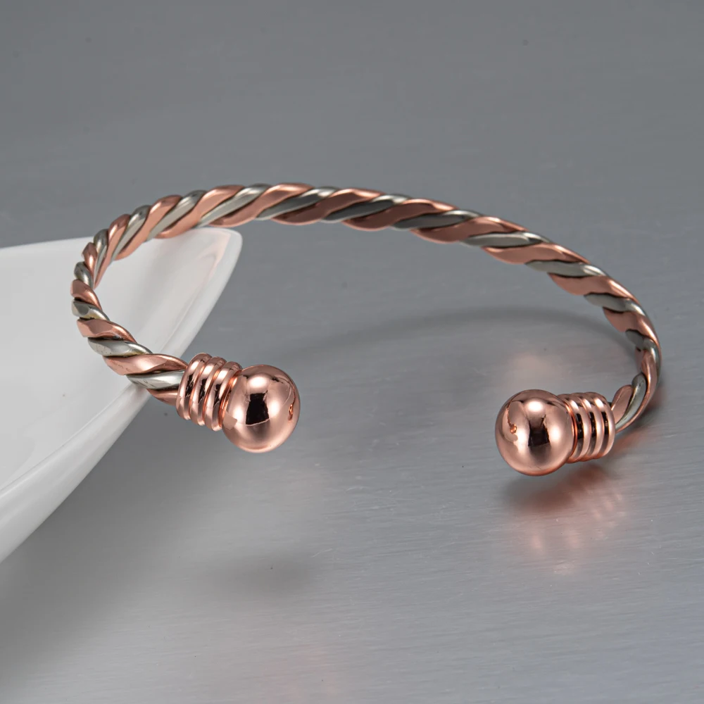 Pulseras de Cobre Puro Vinterly, Magnéticas, Trenzadas, Ajustables, para Alivio de la Artritis, Joyería Magnética para la Salud, Anti Radiación