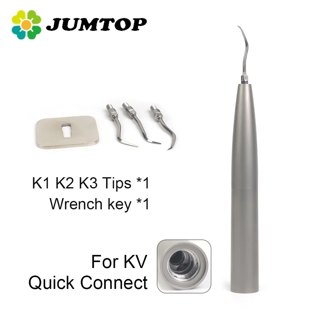 Pieza de mano para escalador de aire ultrasónico Dental JUMTOP con 3 puntas aptas para acoplamiento rápido KAVO