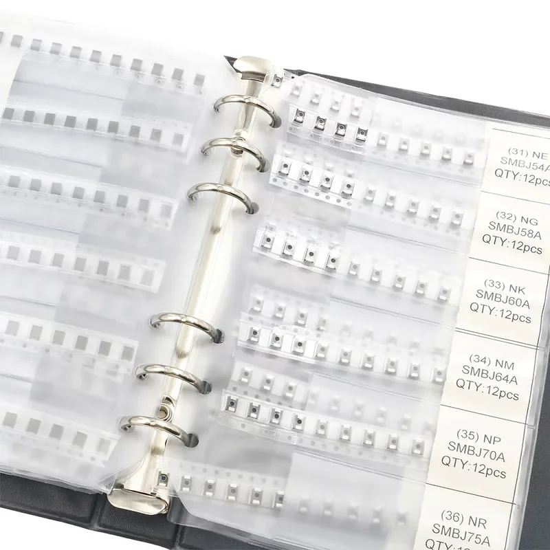 Kit surtido de diodos SMD TVS de 47 valores y 564 piezas SMBJ5.0A - SMBJ188A, juego surtido con libro de muestras