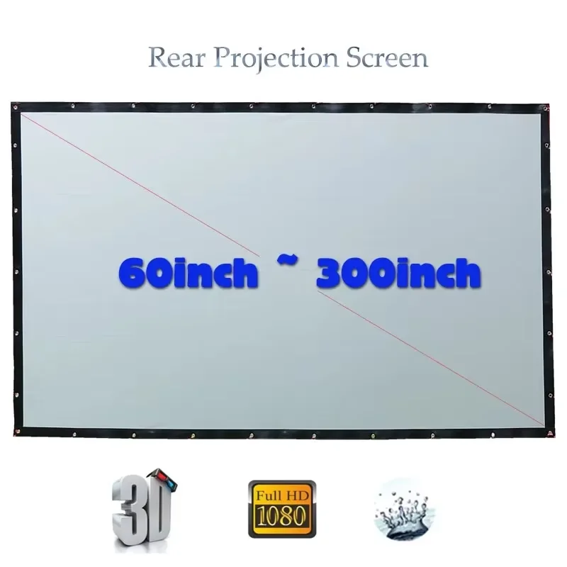 Pantalla de Proyección Trasera HD Yovanxer, PVC Suave Especial para Cualquier Proyector, Cine en Casa, Cortina para Exteriores, Tamaños Completos 16:9/4:3 Opcionales