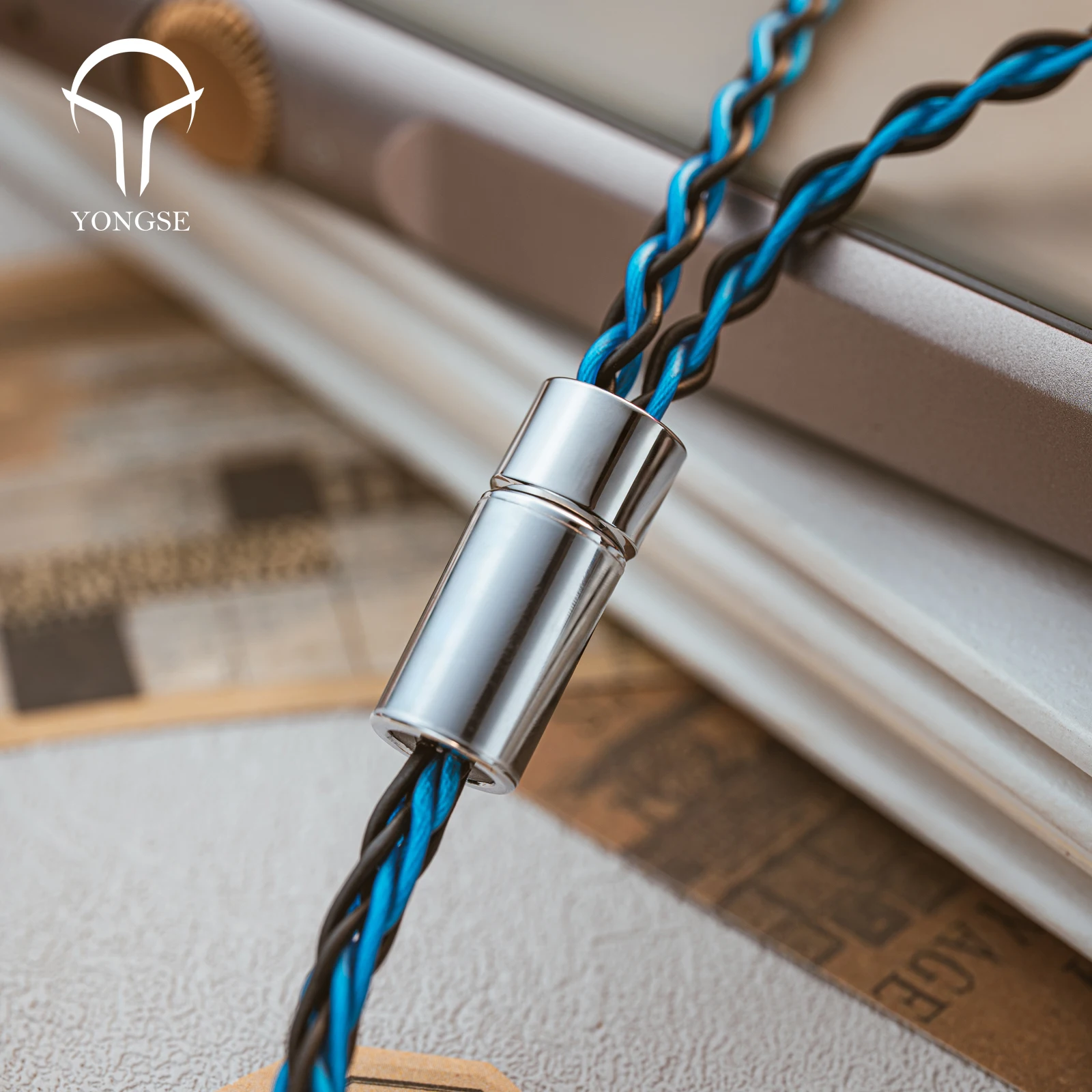 Yongse Danube Cable de actualización de auriculares chapados en plata de cobre y cristal único de alta pureza 6N