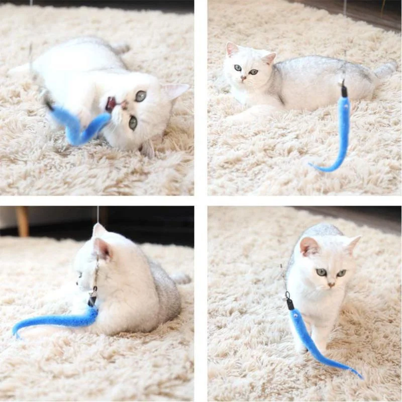 Reemplazar accesorios de juguete de peluche para gatos, cabeza de repuesto de gusanos, palo divertido para gatos, juguetes para mascotas, 5/10/6/11 Uds.