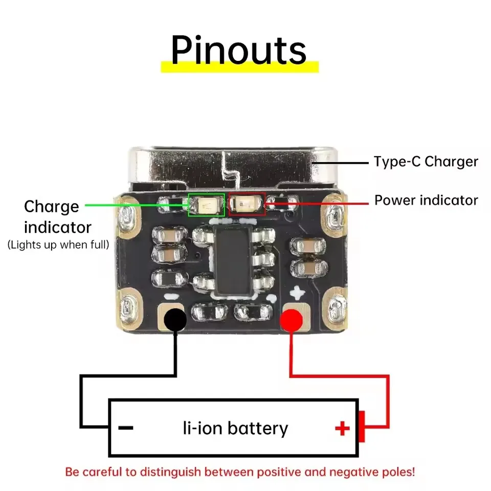 1-20 Piezas Mini Placa Cargadora de Batería de Litio Tipo-C 3.7V 4.2V 18650 Módulo de Protección de Carga con Corriente y Voltaje Constantes