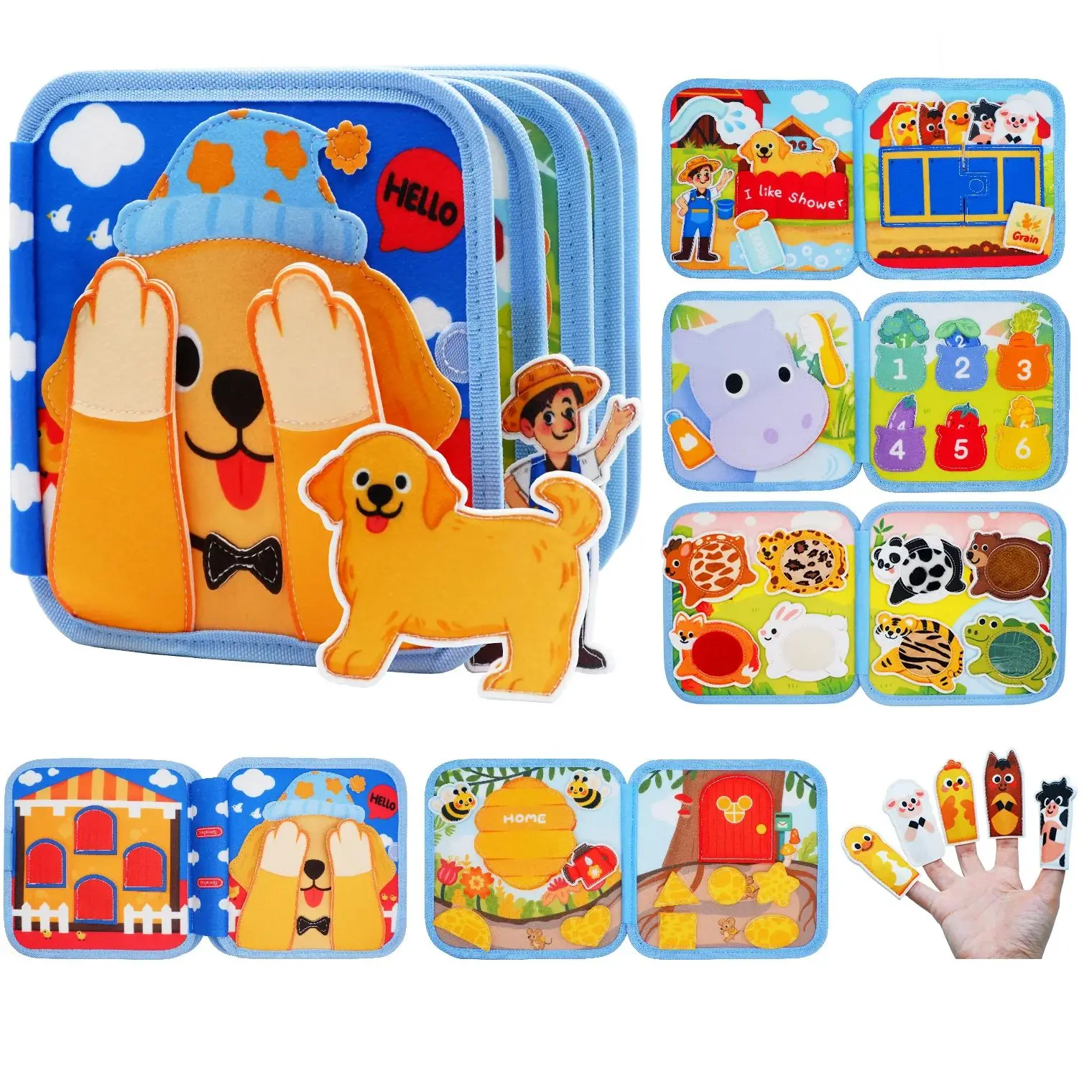 Juguete Montessori, tablero ocupado, jirafa, libro ocupado, aprendizaje preescolar, libro educativo silencioso, juguete de viaje sensorial para bebé de 3, 4, 5, 6 años