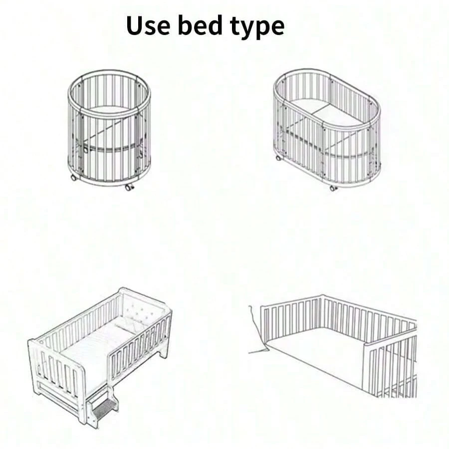3 piezas de tiras protectoras para cuna de bebé, tiras de protección para barandillas de cama, protección de bordes contra mordeduras, malla transpirable en la parte posterior, lindos estampados de animales, lavables a máquina. El regalo perfecto para tu bebé en Navidad, Halloween y Acción de Gracias!