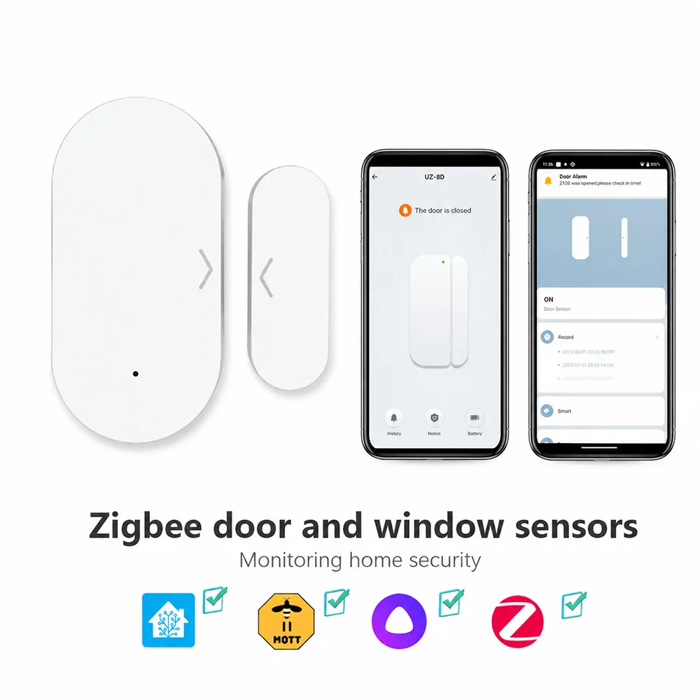 Sensor de puerta y ventana Zigbee 3.0, requiere Zigbee Gateway, funciona con Smart Life, Yandex, Alexa, Zigbee2MQTT, ZHA, Home Assistant
